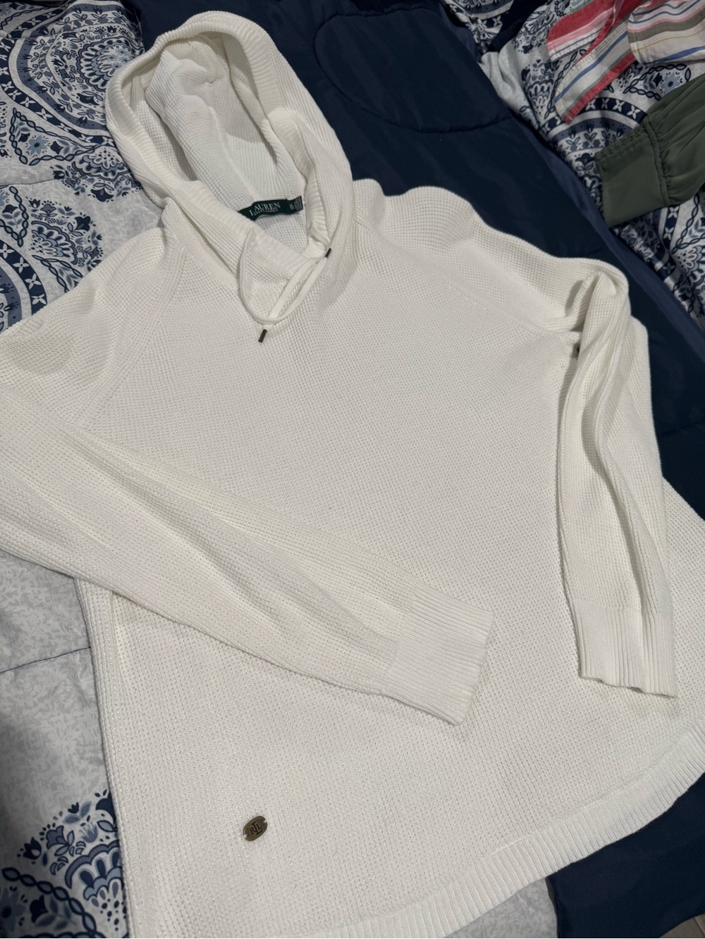 Woman’s Ralph Lauren White Hooded Knit Sweater